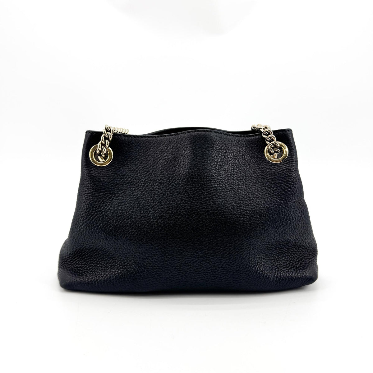 Gucci Soho Chain Strap Leather, Black, Leather, Shoulder Bag