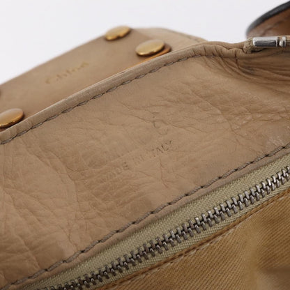 Chloe Paddington Lock Leather, Beige, Leather, Handbag