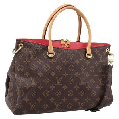 Louis Vuitton Pallas Monogram Canvas with Leather, Brown, Canvas, Tote Bag