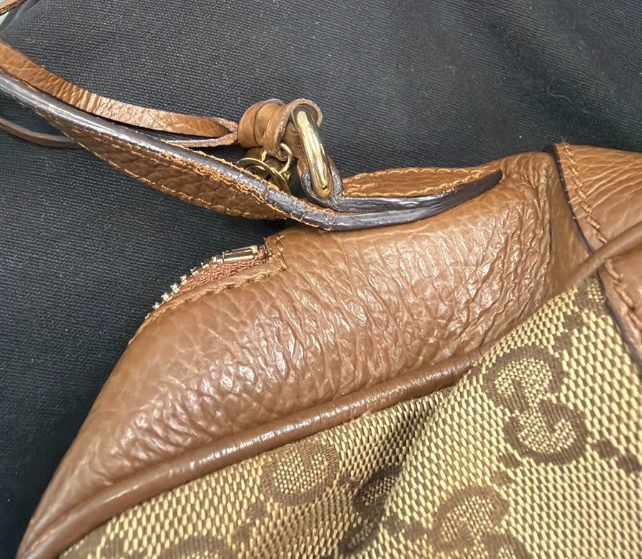 Gucci Bree Disco GG Canvas with Leather, Brown, Canvas, Crossbody Bag