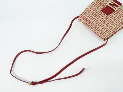 Fendi Vintage Flap Zucchino Coated Canvas, Beige, Canvas, Crossbody Bag