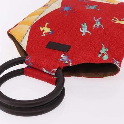 Bvlgari Handbag Canvas, Red, Silk, Handbag