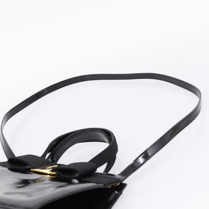 Salvatore Ferragamo Convertible Vara Bow Patent Leather, Black, Patent Leather, Handbag