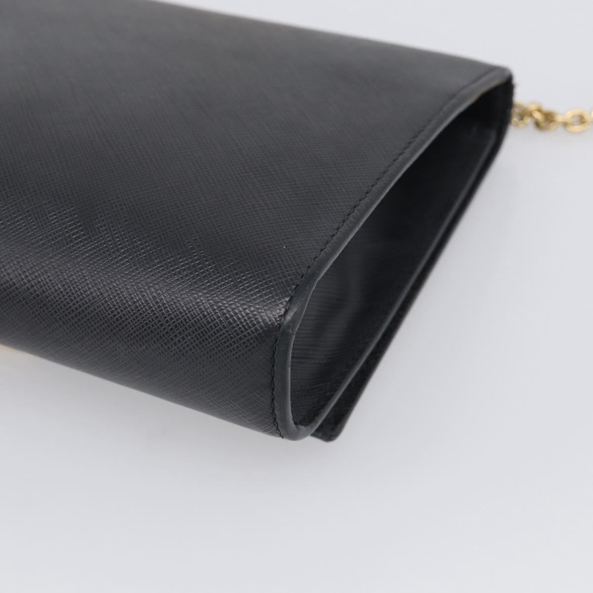 Salvatore Ferragamo Vala Chain Leather, Black, Leather, Shoulder Bag