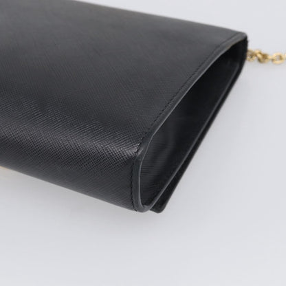 Salvatore Ferragamo Vala Chain Leather, Black, Leather, Shoulder Bag