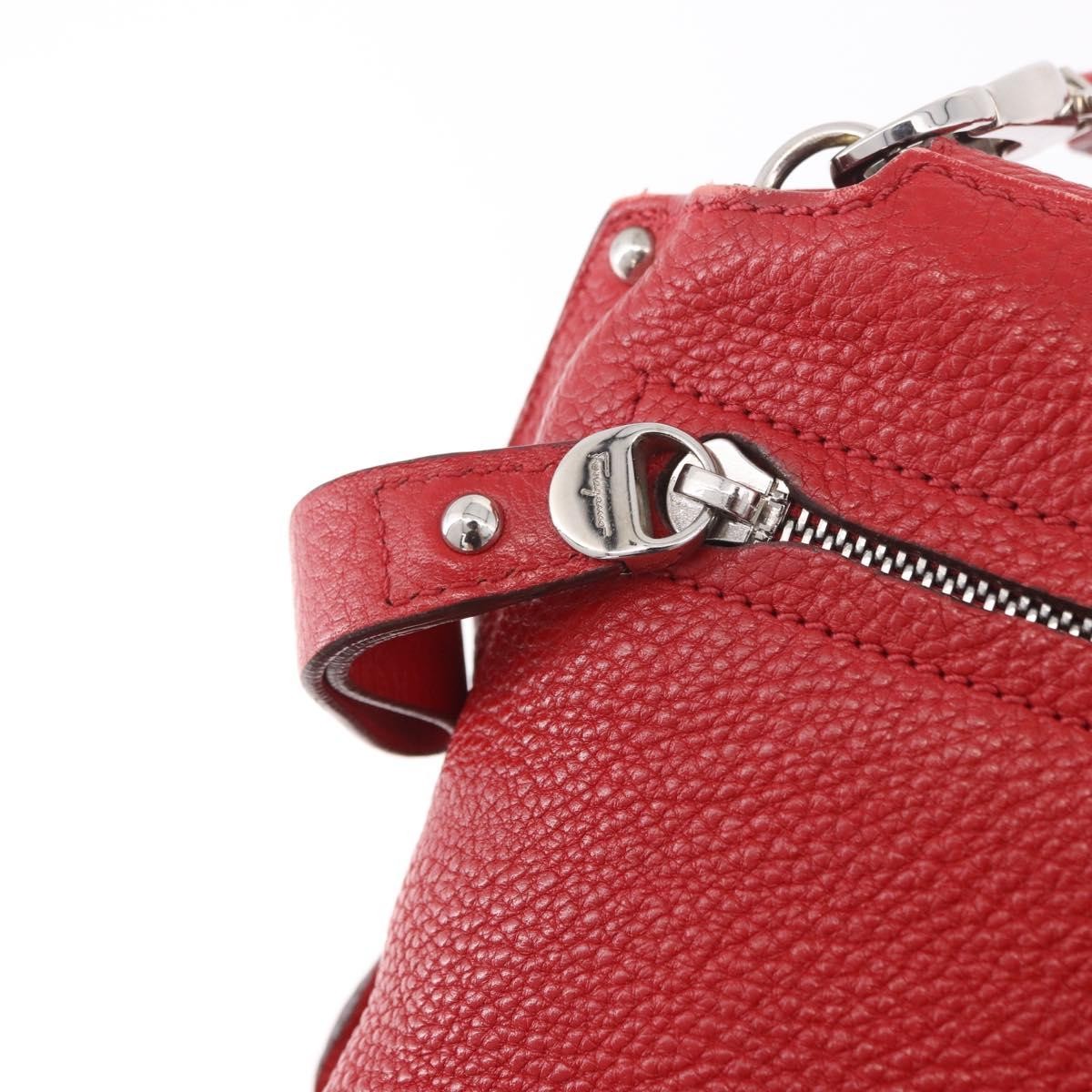 Salvatore Ferragamo Sofia Satchel Grainy Leather, Red, Leather, Handbag