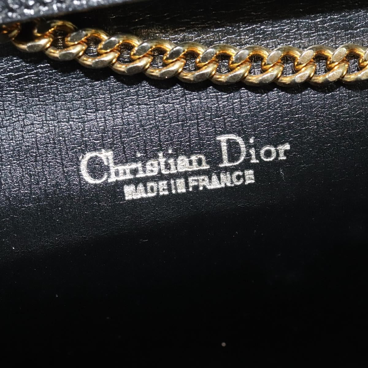 Christian Dior Vintage Trotteur Chain Canvas, Black, Canvas, Shoulder Bag