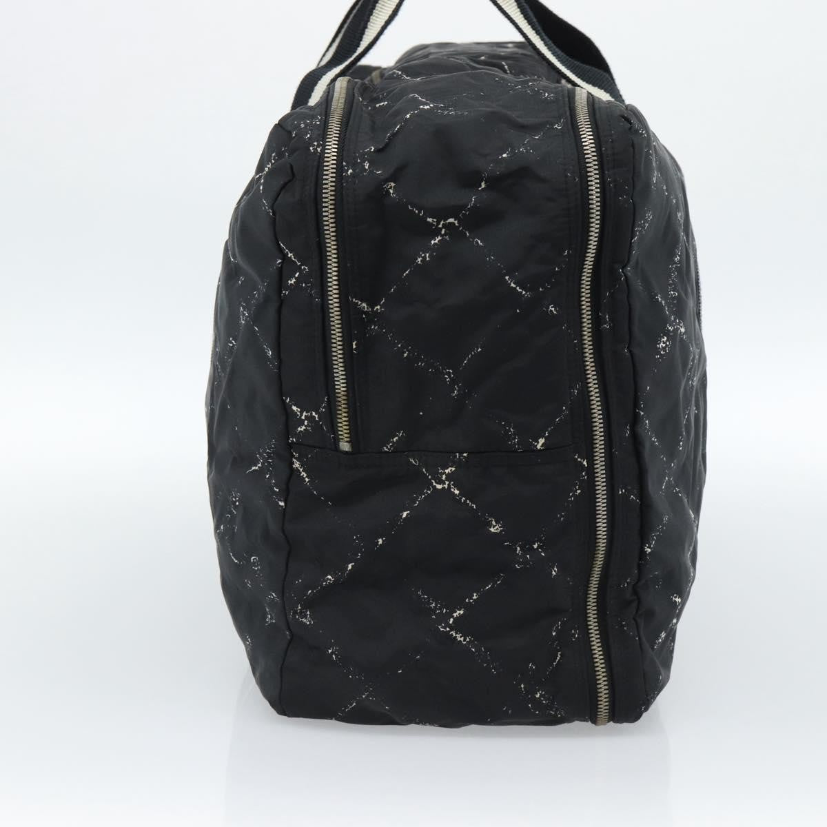 Chanel Travel Line Duffle Printed Nylon, Black, Nylon, Travel Bag