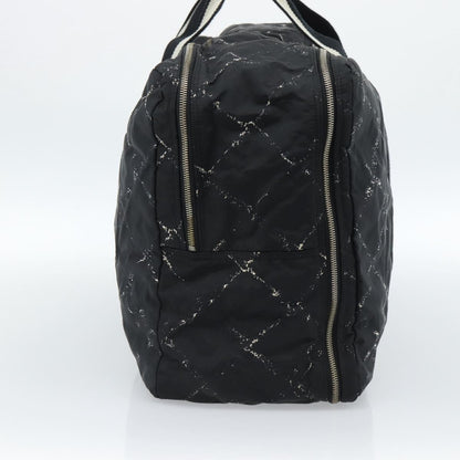 Chanel Travel Line Duffle Printed Nylon, Black, Nylon, Travel Bag