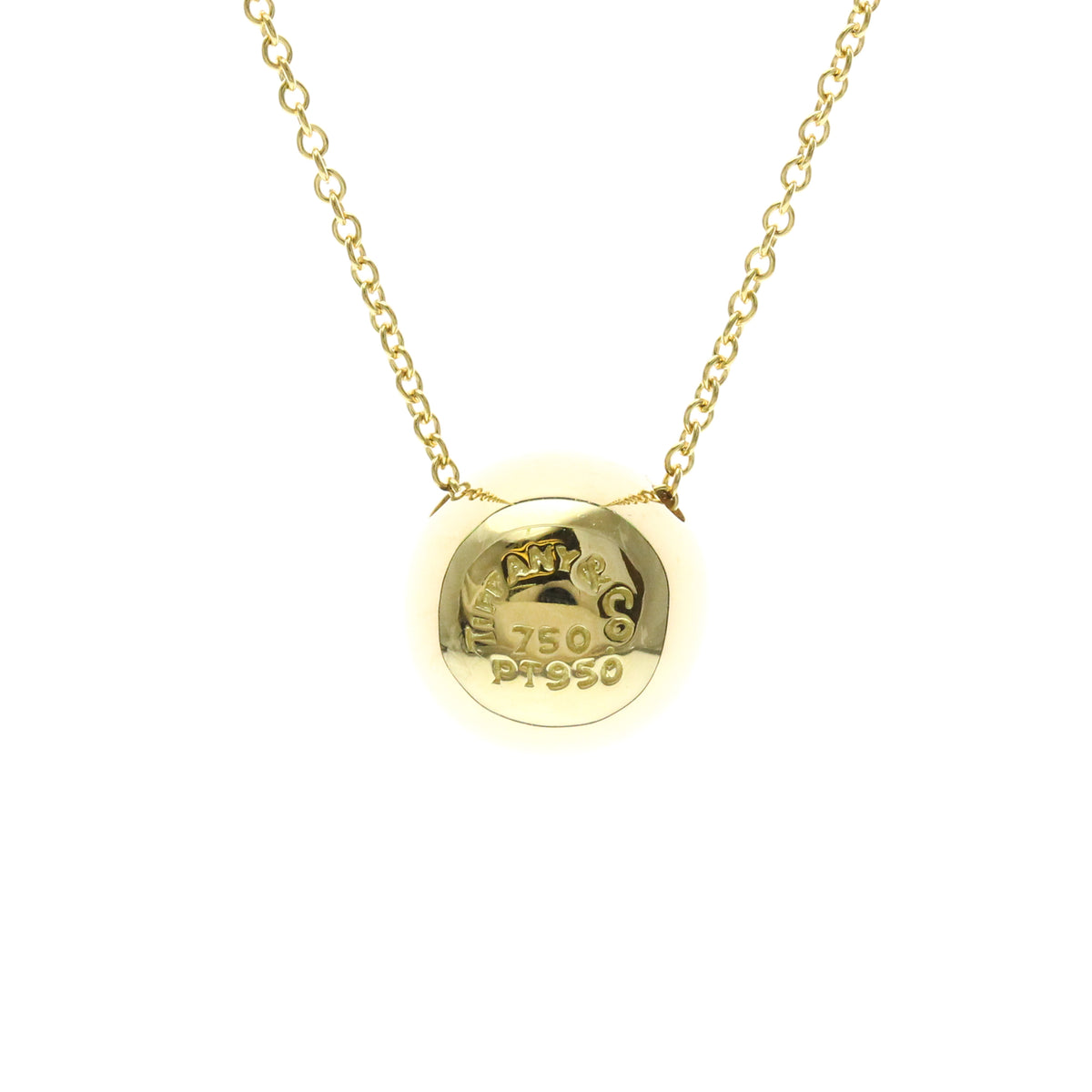 Tiffany & Co. Etoile Ball Pendant 18K Yellow Gold with Platinum and Diamonds, Gold, Yellow Gold, Necklace