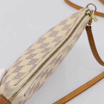 Louis Vuitton Pochette Accessoires Damier, White, Canvas, Clutch