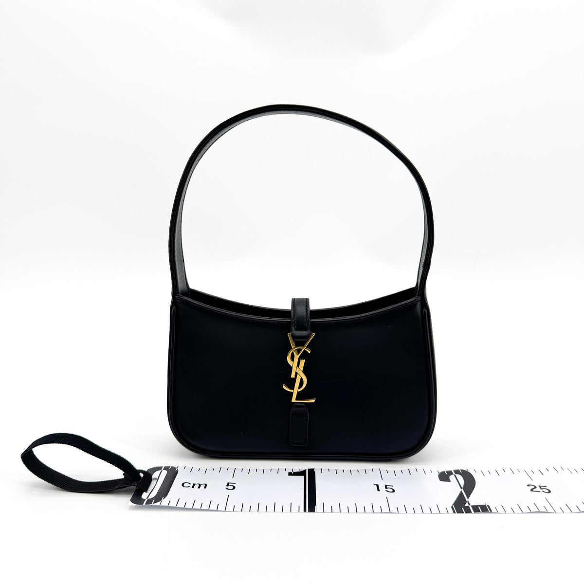 Saint Laurent Le 5 a 7 Hobo Leather, Black, Leather, Shoulder Bag