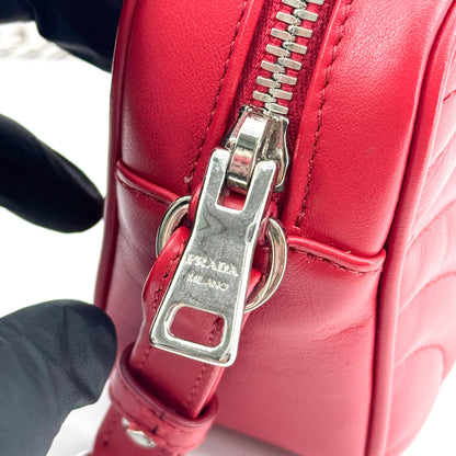 Prada Camera Diagramme Quilted Leather, Red, Leather, Handbag