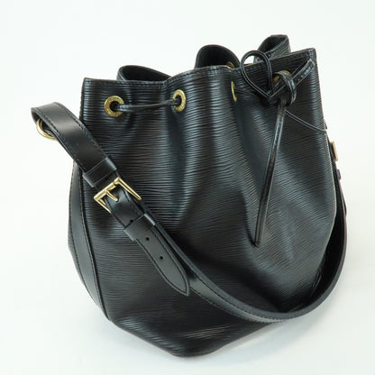 Louis Vuitton Petit Noe Epi Leather, Black, Leather, Handbag