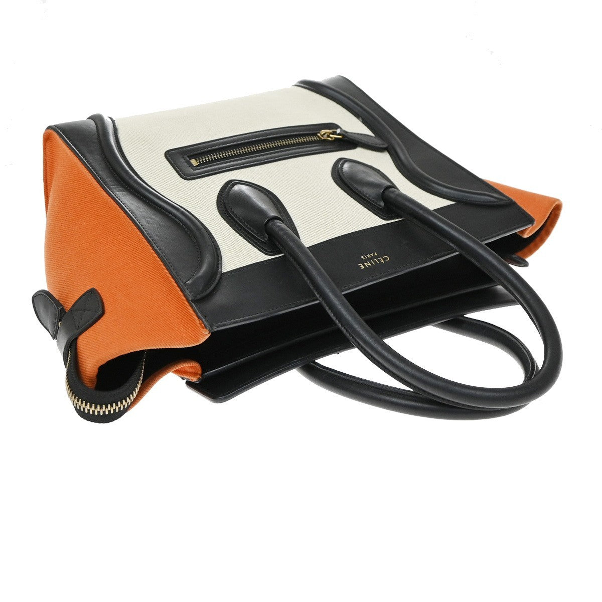 Celine Tricolor Luggage Canvas and Leather, Multicolour, Canvas, Handbag