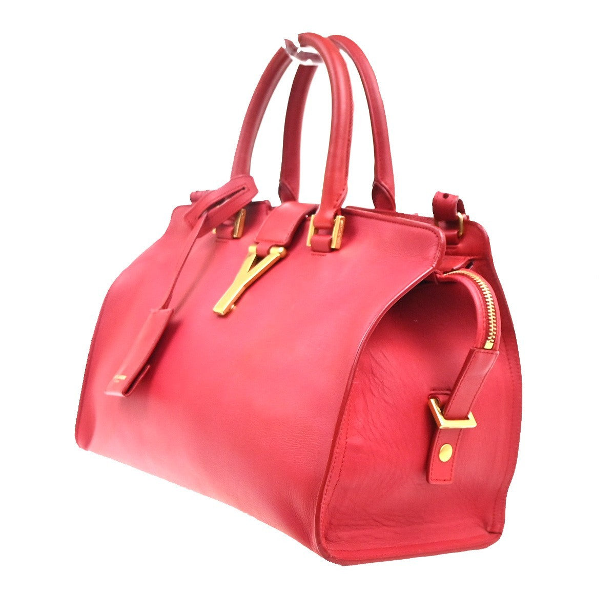 Saint Laurent Classic Y Cabas Leather, Red, Leather, Tote Bag