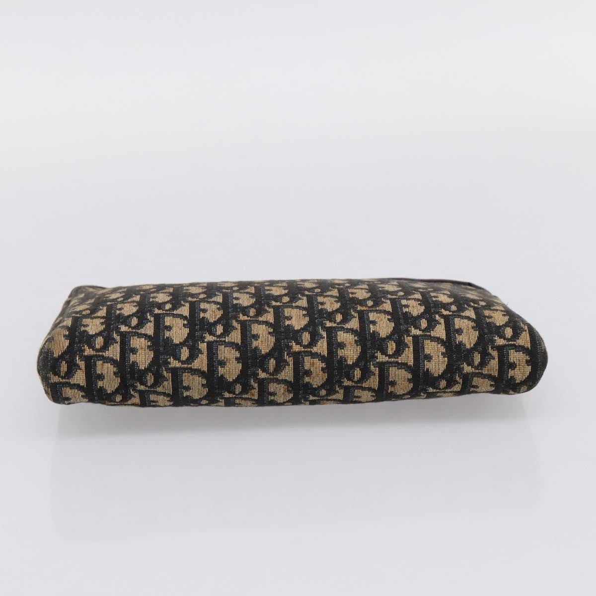 Christian Dior Wristlet Clutch Oblique Canvas, Navy, Canvas, Clutch