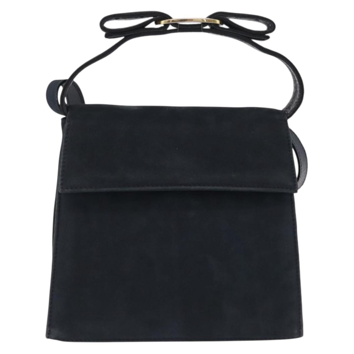 Salvatore Ferragamo Vala Suede, Navy, Suede, Shoulder Bag