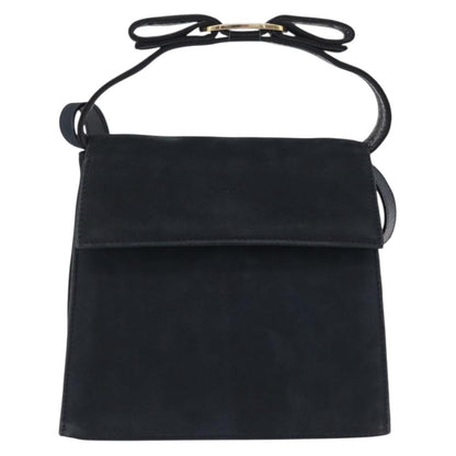 Salvatore Ferragamo Vala Suede, Navy, Suede, Shoulder Bag