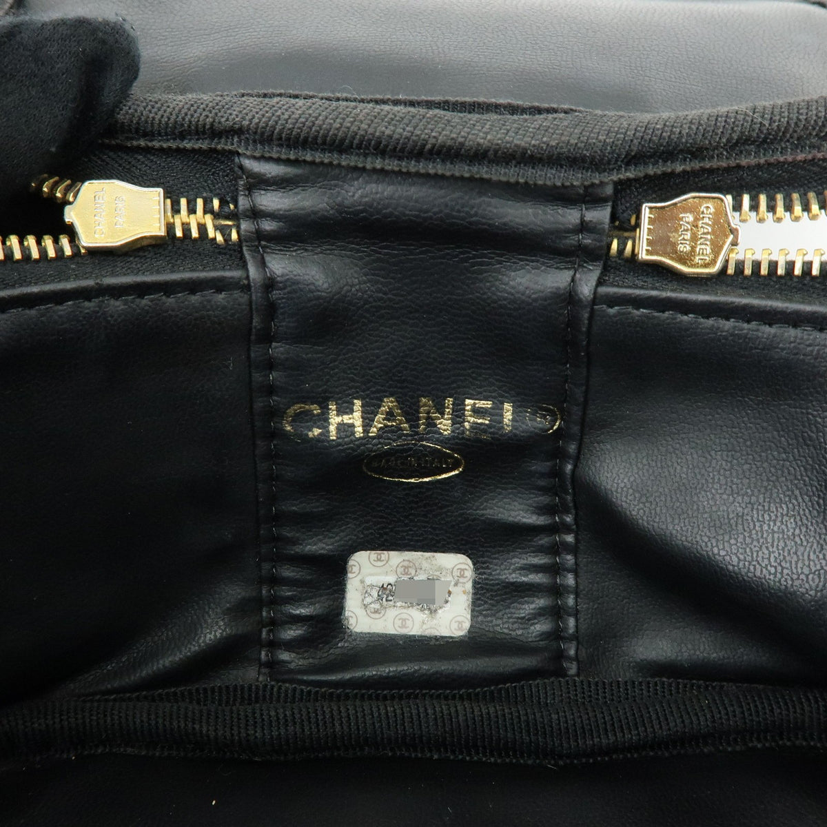 Chanel Vintage Timeless Cosmetic Case Caviar, Black, Leather, Clutch