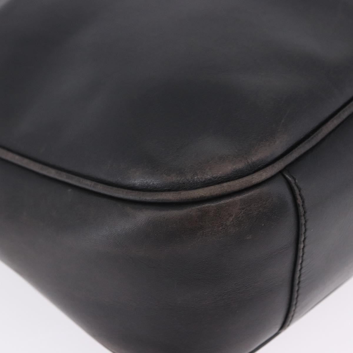 Gucci Vintage Bamboo Handle Open Hobo Leather, Black, Leather, Shoulder Bag