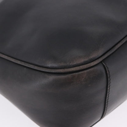 Gucci Vintage Bamboo Handle Open Hobo Leather, Black, Leather, Shoulder Bag