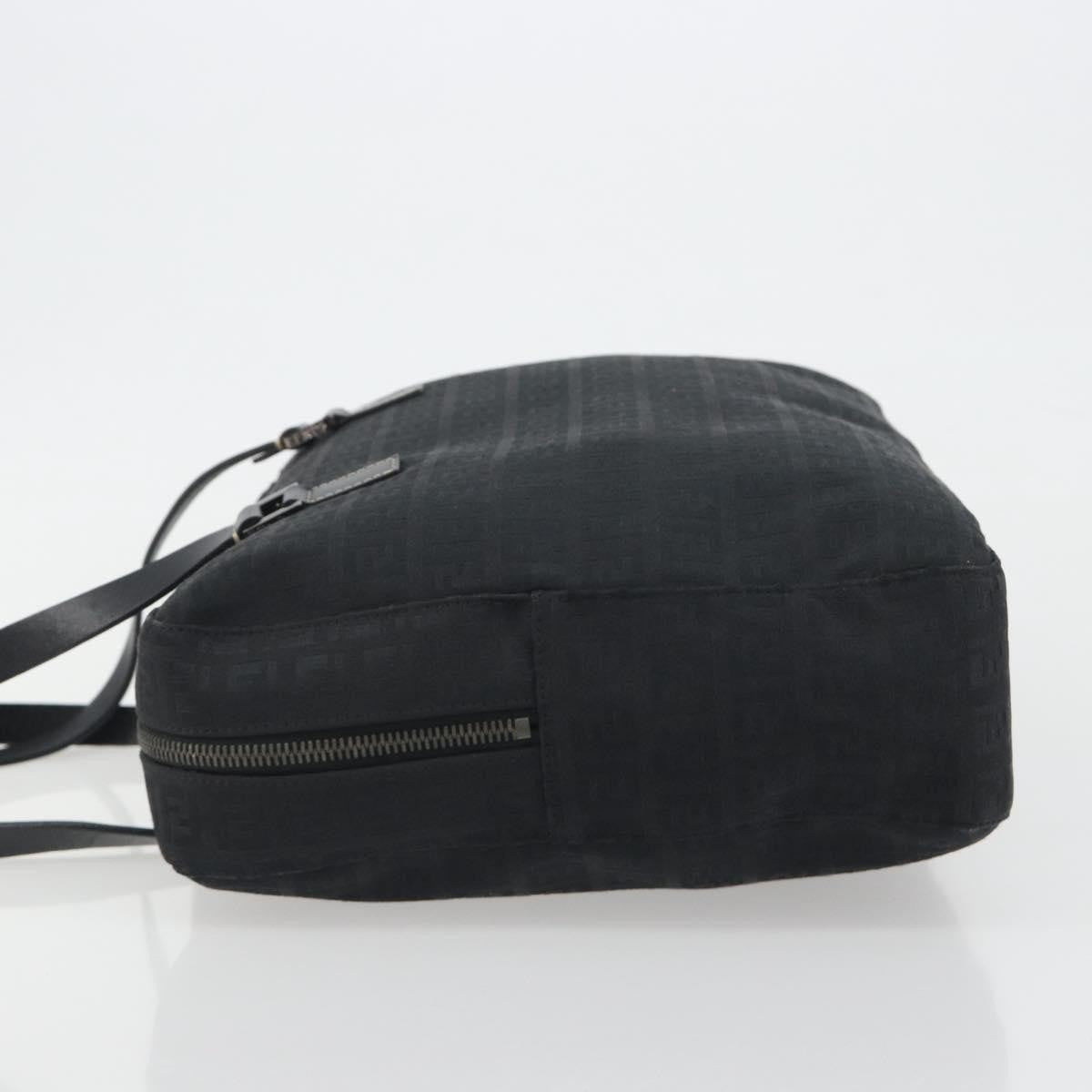 Fendi Shoulder Zucchino Canvas, Black, Canvas, Shoulder Bag