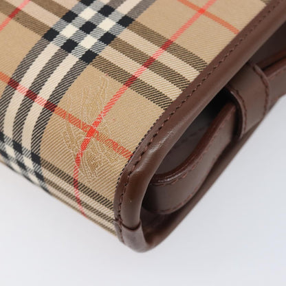 Burberry Nova check Pochette Canvas, Beige, Canvas, Clutch