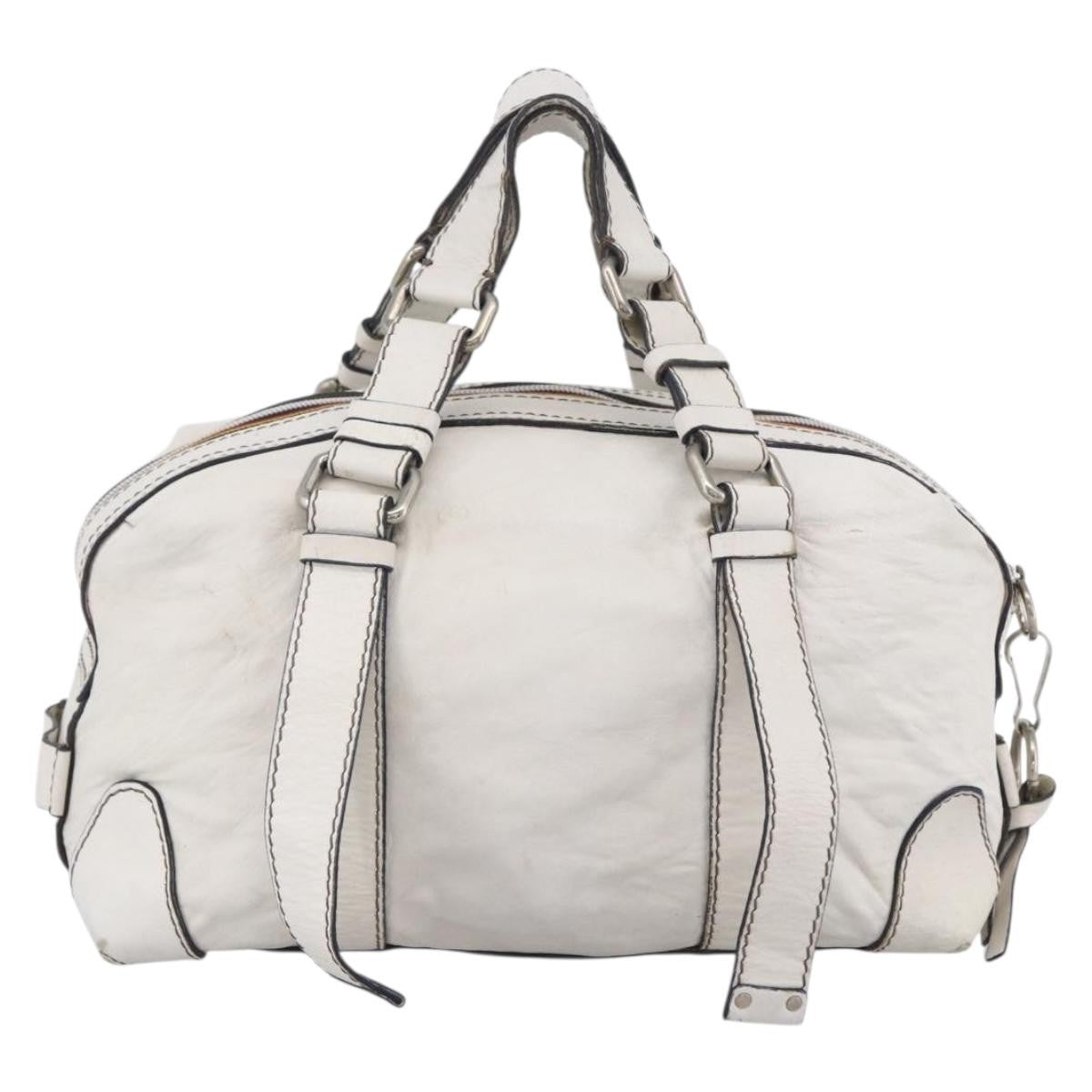 Chloe Handbag Leather, White, Leather, Handbag