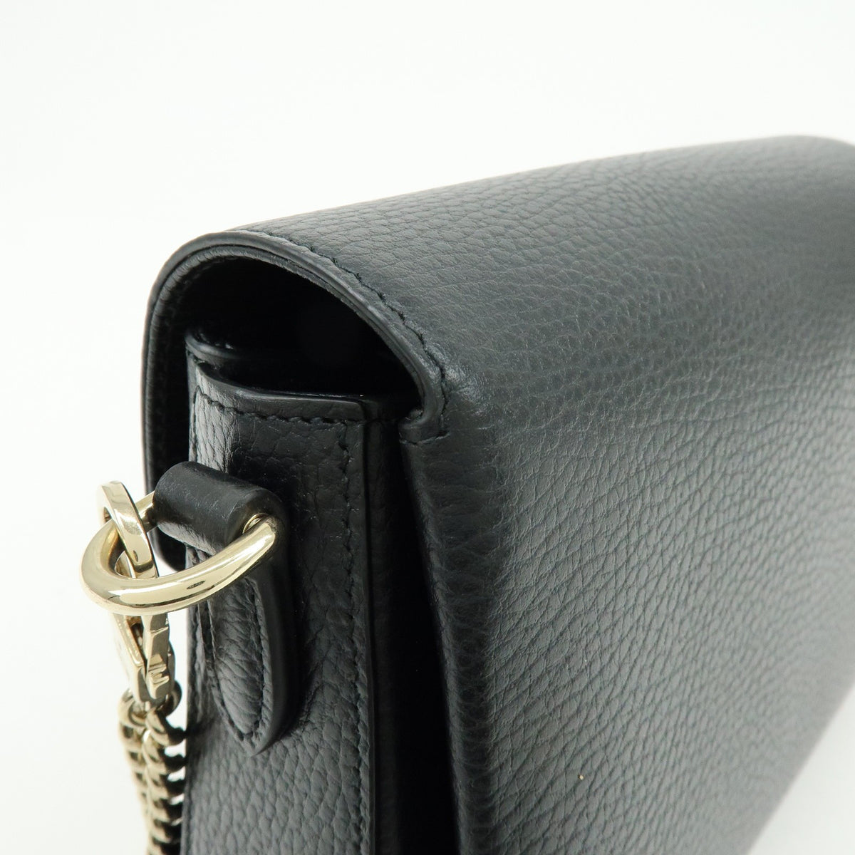 Gucci Interlocking Leather, Black, Leather, Shoulder Bag