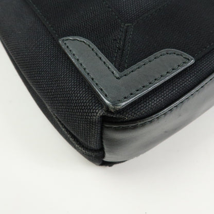 Balenciaga Navy Cabas Canvas with Leather, Black, Canvas, Tote Bag