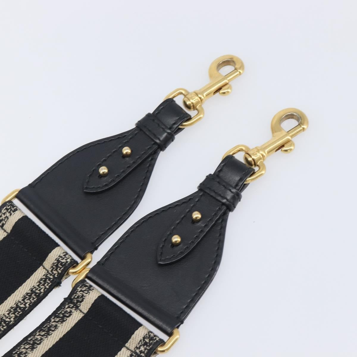 Christian Dior Logo Shoulder Strap Embroidered Canvas, Navy, Canvas, Straps