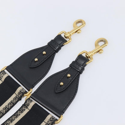 Christian Dior Logo Shoulder Strap Embroidered Canvas, Navy, Canvas, Straps