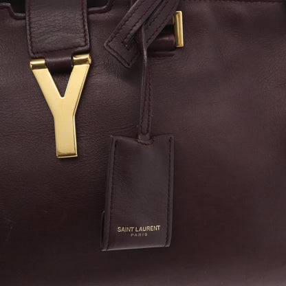 Saint Laurent Classic Y Cabas Leather, Purple, Leather, Tote Bag