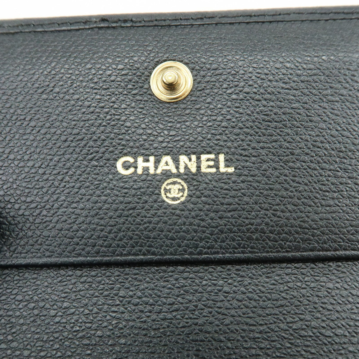 Chanel CC Button Coin Purse Leather, Black, Calfskin, Card Holder