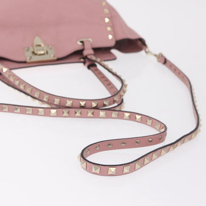 Valentino Garavani Rockstud Soft Leather, Pink, Leather, Tote Bag