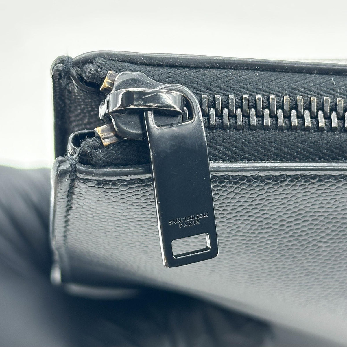 Saint Laurent Zipped Document Holder Leather, Black, Leather, Briefcase