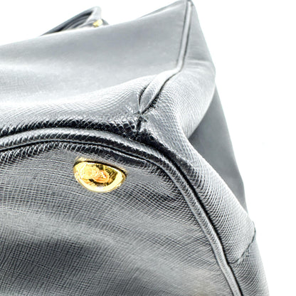 Prada Galliera Saffiano Leather, Black, Leather, Handbag