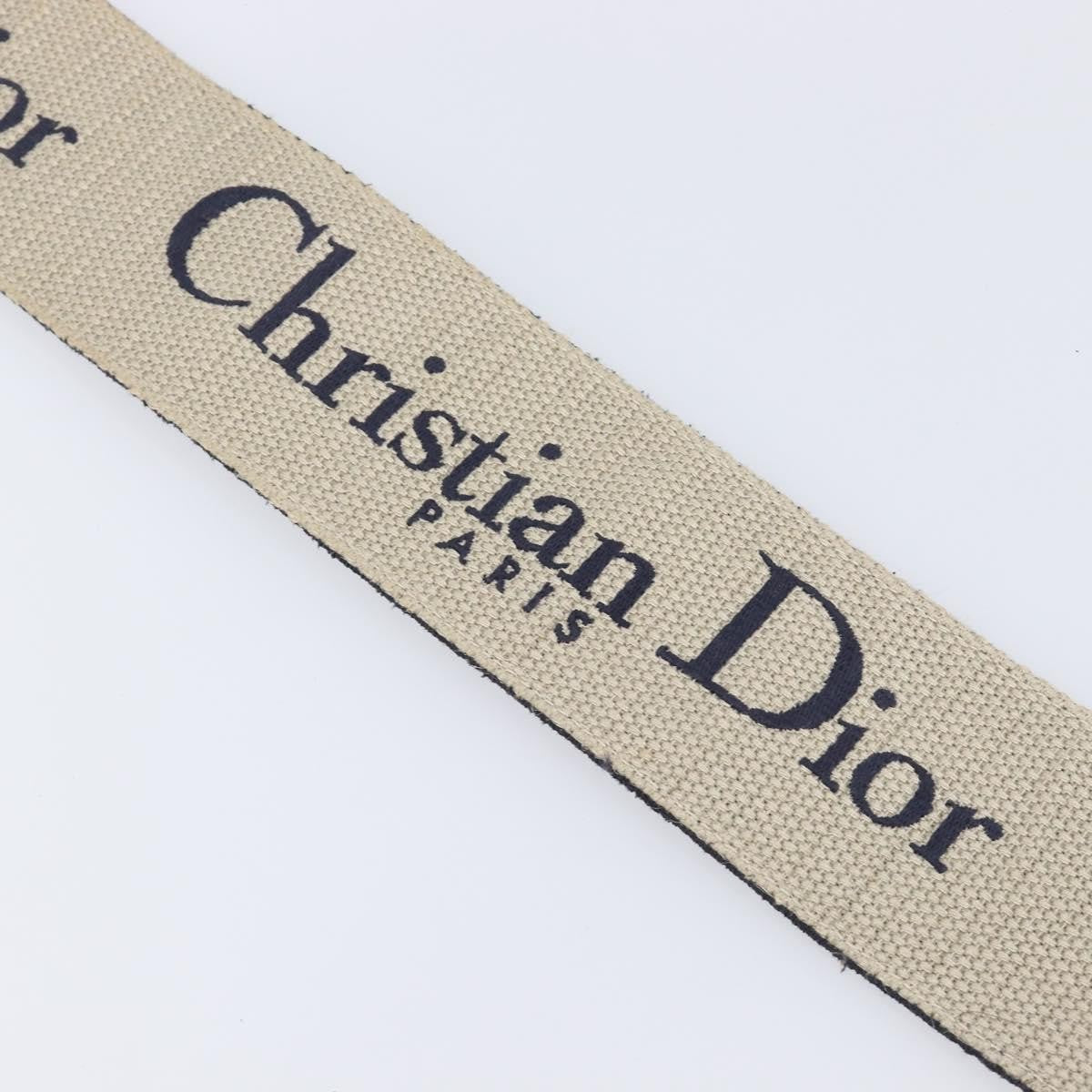 Christian Dior Shoulder Strap Embellished Canvas, Navy, Canvas, Straps