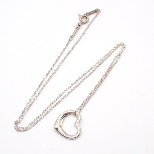Tiffany & Co. Elsa Peretti Open Heart Pendant Sterling Silver, Silver, Silver, Necklace
