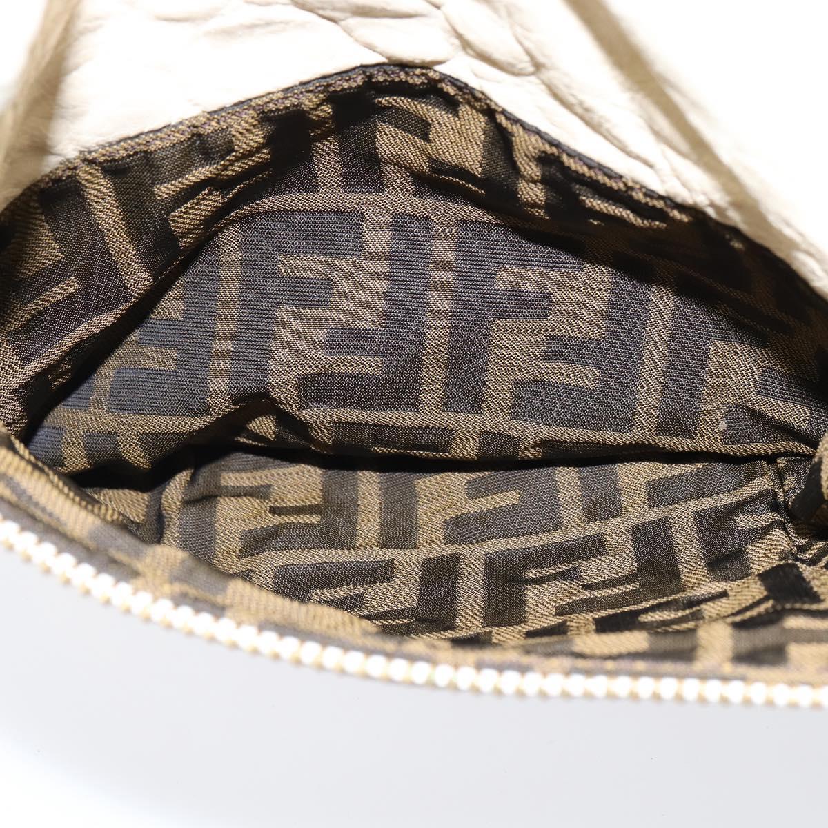 Fendi Zip hobo leather, Beige, Leather, Shoulder Bag