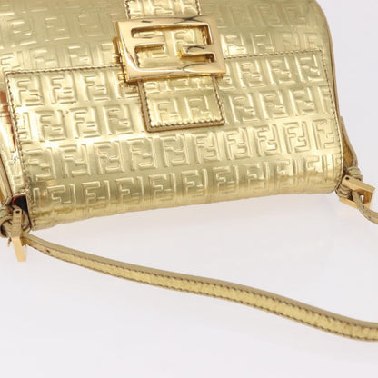 Fendi Mamma Baguette Zucchino canvas, Gold, Canvas, Shoulder Bag