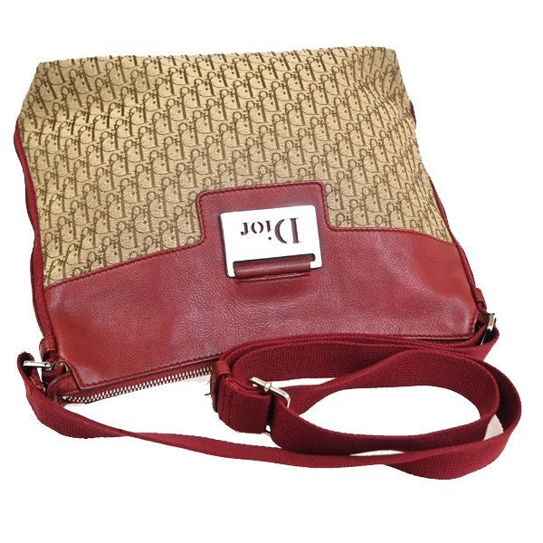 Christian Dior Vintage Street Chic Messenger Diorissimo Canvas and Leather, Brown, Canvas, Shoulder Bag