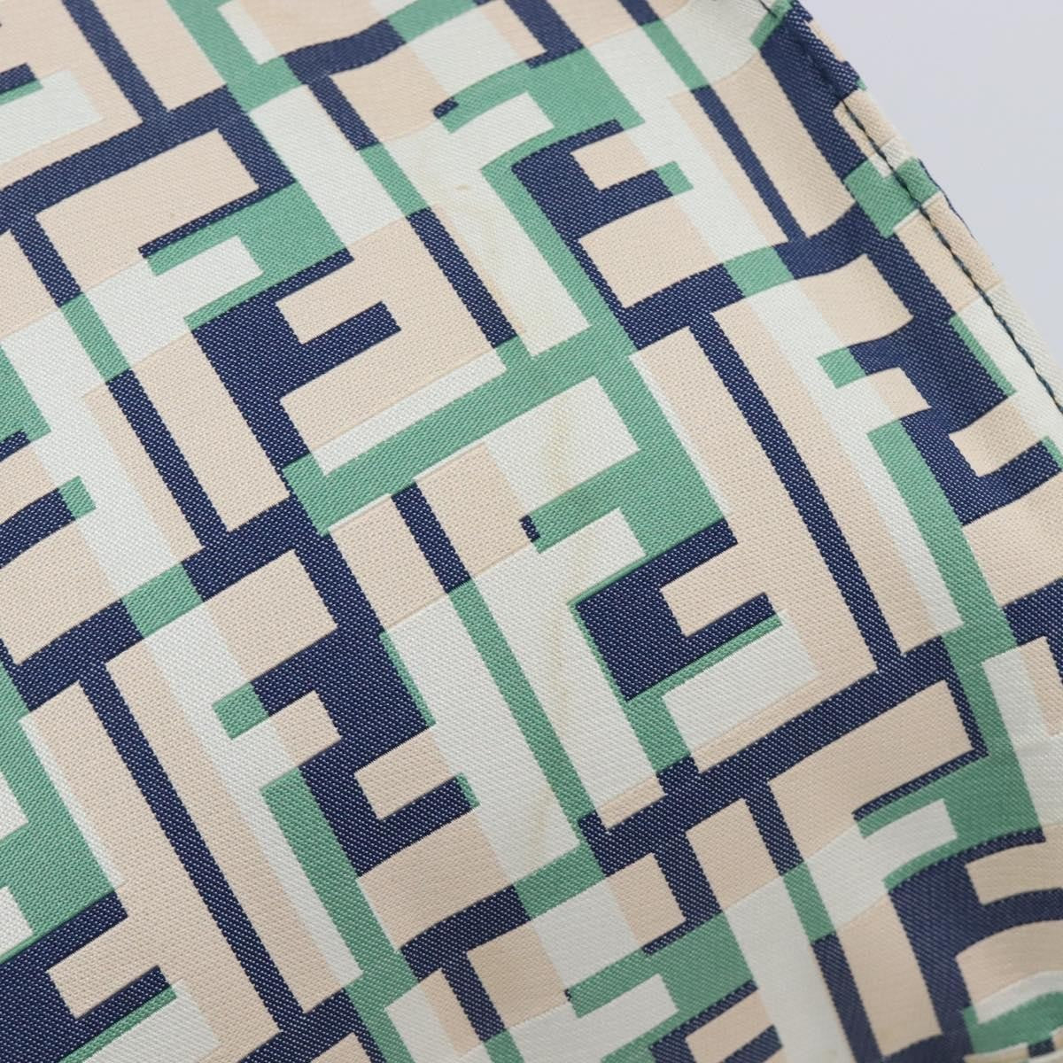 Fendi Logo Zucca Nylon, Green, Nylon, Tote Bag