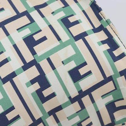 Fendi Logo Zucca Nylon, Green, Nylon, Tote Bag