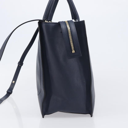 Valentino Garavani VLogo Convertible Shopper Leather, Navy, Leather, Tote Bag