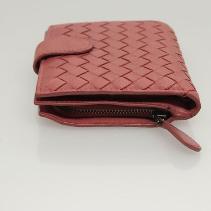 Bottega Veneta Bifold Coin Pocket Card Holder Intrecciato Nappa, Pink, Leather, Wallet