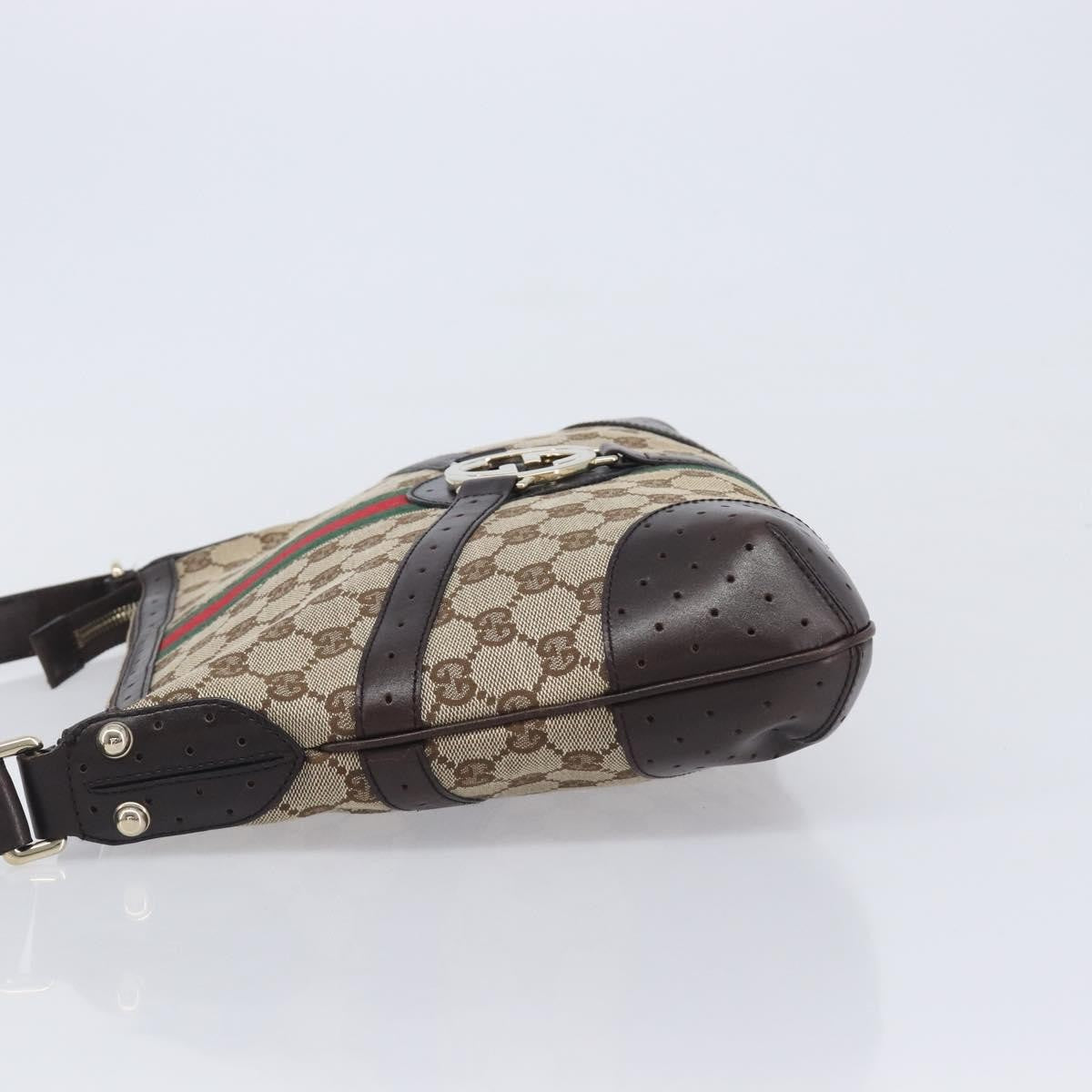 Gucci Reins Web Canvas, Beige, Canvas, Shoulder Bag