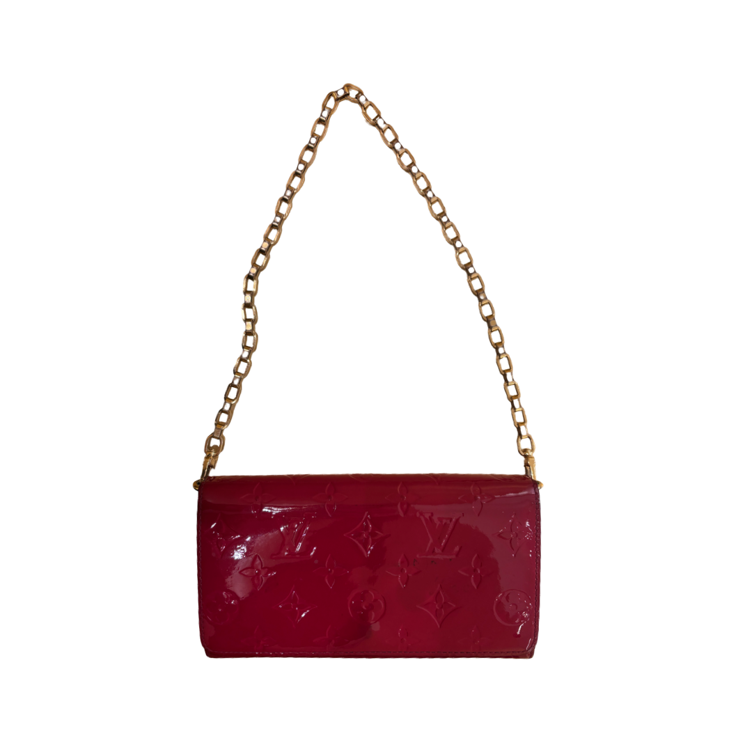 Louis Vuitton Ana Bag Monogram Vernis, Red, Leather, Handbag