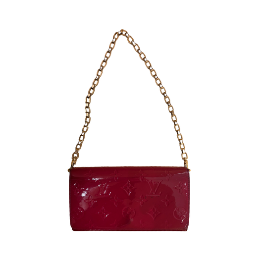 Louis Vuitton Ana Bag Monogram Vernis, Red, Leather, Handbag